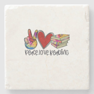 Lehrerin Art Peace Liebe Lesen Steinuntersetzer