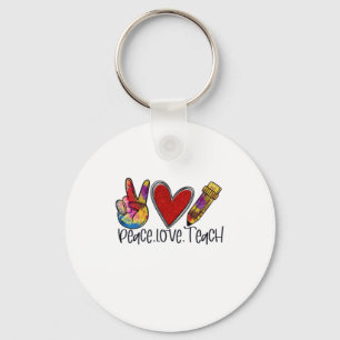 Lehrerin Art Peace Liebe Unterricht Schlüsselanhänger