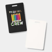 Lehrerin Art Preschool Crew Lehrerin Ausweis (Vorder- & Rückseite)