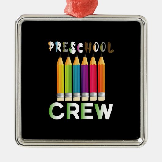Lehrerin Art Preschool Crew Lehrerin Ornament Aus Metall (Vorne)