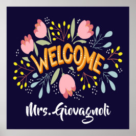 Lehrerin Begrüßungspapier Poster