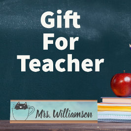 Lehrerin Beruflich Cat Kitten Schreibtischnamensplakette