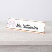 Lehrerin Beruflich Rainbow Schreibtischnamensplakette (Vorderseite )