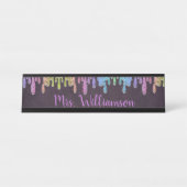 Lehrerin Beruflicher Glitzer Sparkle Schreibtischnamensplakette (Vorderseite )