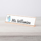 Lehrerin Beruflicher Schmetterling Schreibtischnamensplakette (Vorderseite )