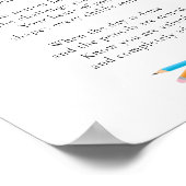 Lehrerin Bewertung Rote blaue Gelbe Stifte Poster (Ecke)