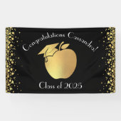 Lehrerin Bildung Abschluss Black Gold Banner (Horizontal)