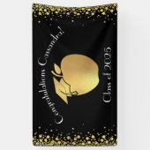 Lehrerin Bildung Abschluss Black Gold Banner (Vertikal)