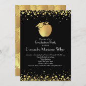 Lehrerin Bildung Abschluss Black Gold Einladung (Vorne/Hinten)