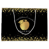 Lehrerin Bildung Abschluss Black Gold Große Geschenktüte (Rückseite)