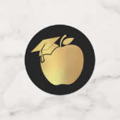 Lehrerin Bildung Abschluss Black Gold Konfetti (Klein Vorderseite)