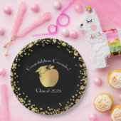 Lehrerin Bildung Abschluss Black Gold Pappteller (Party)