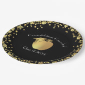 Lehrerin Bildung Abschluss Black Gold Pappteller (Schrägansicht)