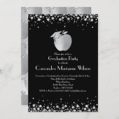 Lehrerin Bildung Abschluss Black Silver Einladung (Vorne/Hinten)