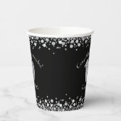 Lehrerin Bildung Abschluss Black Silver Pappbecher (Links)