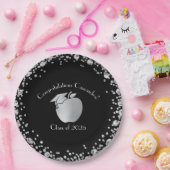 Lehrerin Bildung Abschluss Black Silver Pappteller (Party)