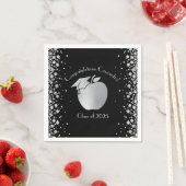 Lehrerin Bildung Abschluss Black Silver Serviette (Beispiel)