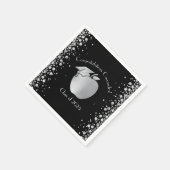 Lehrerin Bildung Abschluss Black Silver Serviette (Ecke)