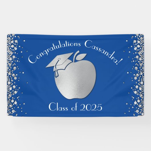 Lehrerin Bildung Abschluss Blue Silver Banner (Horizontal)