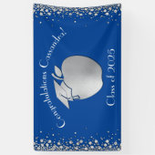 Lehrerin Bildung Abschluss Blue Silver Banner (Vertikal)