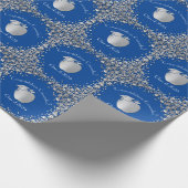 Lehrerin Bildung Abschluss Blue Silver Geschenkpapier (Ecke)