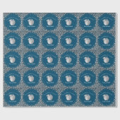 Lehrerin Bildung Abschluss Blue Silver Geschenkpapier (Flach)