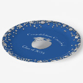Lehrerin Bildung Abschluss Blue Silver Pappteller (Schrägansicht)