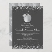 Lehrerin Bildung Abschluss Grau Silver Einladung (Vorne/Hinten)