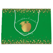 Lehrerin Bildung Abschluss Green Gold Große Geschenktüte (Vorderseite)