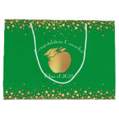 Lehrerin Bildung Abschluss Green Gold Große Geschenktüte (Rückseite)