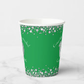 Lehrerin Bildung Abschluss Green Silver Pappbecher (Links)