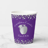 Lehrerin Bildung Abschluss Lila Silver Pappbecher (Vorderseite)