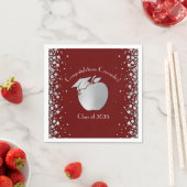 Lehrerin Bildung Abschluss Maroon Silver Serviette (Beispiel)