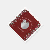 Lehrerin Bildung Abschluss Maroon Silver Serviette (Ecke)