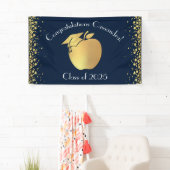 Lehrerin Bildung Abschluss Navy Blue Gold Banner (Insitu)