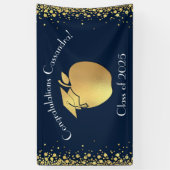 Lehrerin Bildung Abschluss Navy Blue Gold Banner (Vertikal)