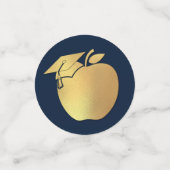 Lehrerin Bildung Abschluss Navy Blue Gold Konfetti (Klein Vorderseite)