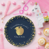 Lehrerin Bildung Abschluss Navy Blue Gold Pappteller (Party)