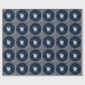 Lehrerin Bildung Abschluss Navy Blue Silver Geschenkpapier (Flach)