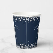 Lehrerin Bildung Abschluss Navy Blue Silver Pappbecher (Rechts)