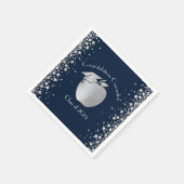 Lehrerin Bildung Abschluss Navy Blue Silver Serviette (Ecke)