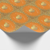 Lehrerin Bildung Abschluss Orange Gold Geschenkpapier (Ecke)