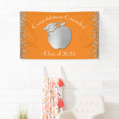 Lehrerin Bildung Abschluss Orange Silver Banner (Insitu)