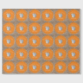Lehrerin Bildung Abschluss Orange Silver Geschenkpapier (Flach)