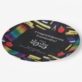 Lehrerin Bildung Abschluss Pappteller (Schrägansicht)