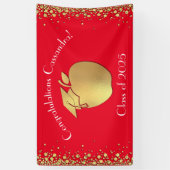 Lehrerin Bildung Abschluss Red Gold Banner (Vertikal)