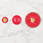 Lehrerin Bildung Abschluss Red Gold Konfetti (Vorderseiten)