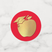 Lehrerin Bildung Abschluss Red Gold Konfetti (Klein Vorderseite)