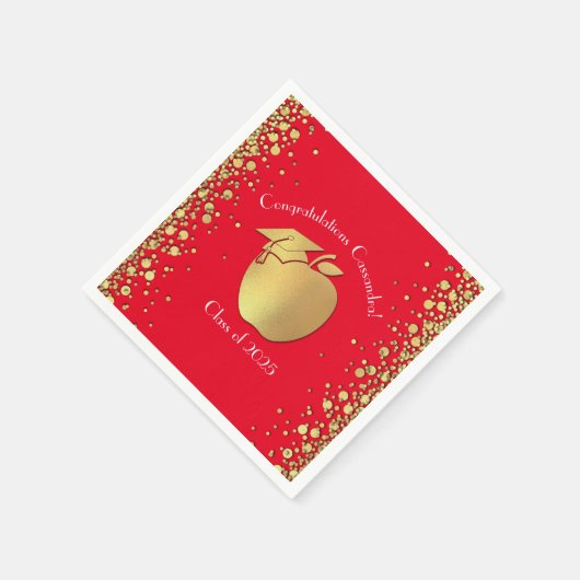 Lehrerin Bildung Abschluss Red Gold Serviette (Ecke)