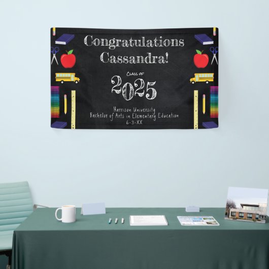 Lehrerin Bildung Chalkboard Abschluss Banner (Messeveranstaltung)